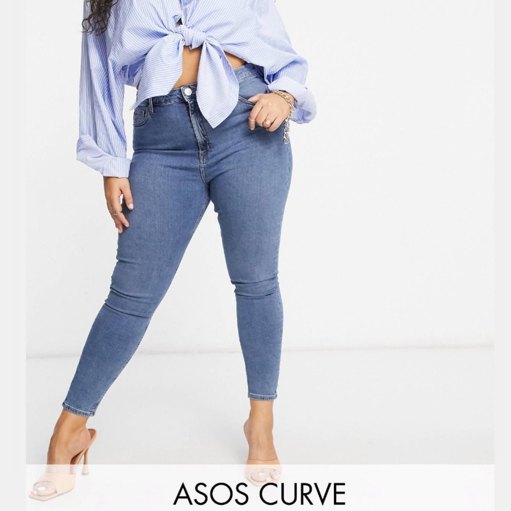 ASOS Curve High Rise Ridley Skinny Jeans Size 20